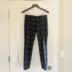 Club Monaco Black Floral Print Pants